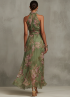 Lidia | Vestido Maxi Halter Floral Elegante 4