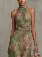 Lidia | Vestido Maxi Halter Floral Elegante 5