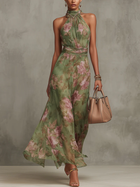 Lidia | Vestido Maxi Halter Floral Elegante 3