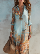 Valeria | Vestido Maxi con Estampado Floral Azul para Vacaciones 4