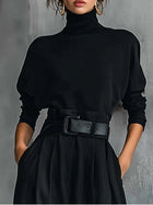 Ginevra | Conjunto de Cuello Alto Negro y Pantalón Recto 2