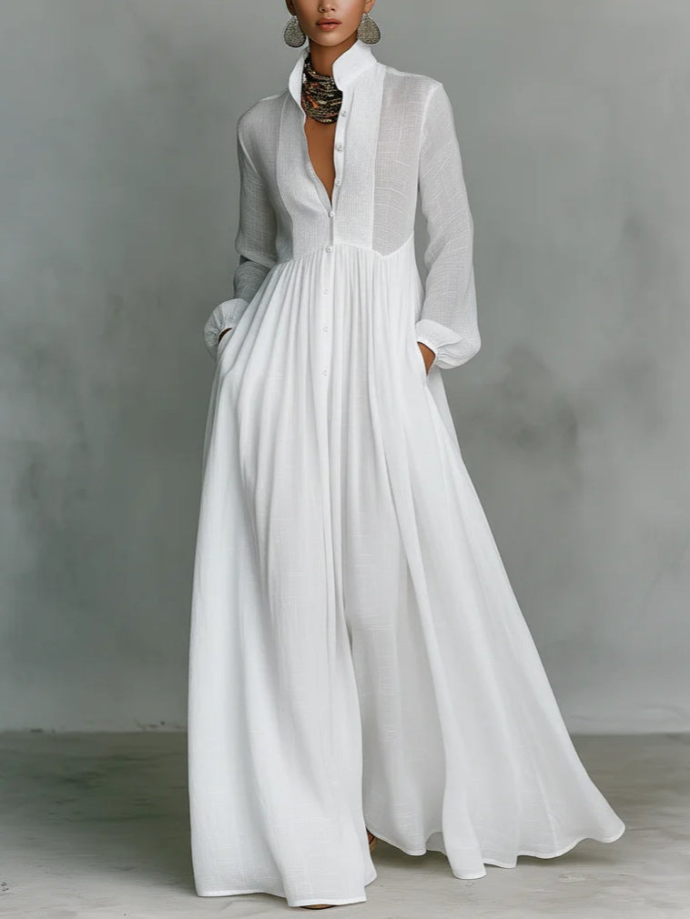 Leonie™ | Vestido Maxi Minimalista con Cuello Alto