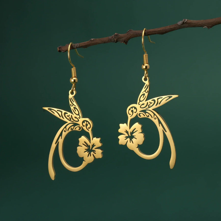 Aretes en Acero inoxidable Esprit Colibrí