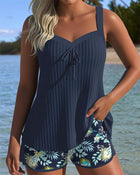 Valeria - Traje de Baño de Rayas con Short de Playa 4