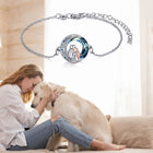 Pulsera ajustable con breloque Perro en Plata de ley 5