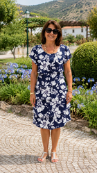 Mónica – Vestido Elegante y Fluido con Volantes 1