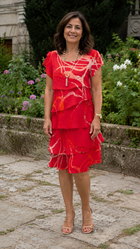 Cristina – Vestido Elegante y Fluido con Volantes 1