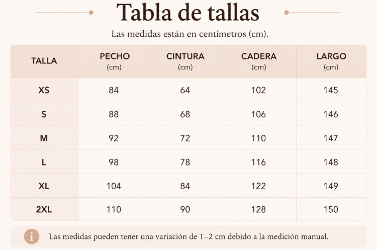 Guía de tallas
