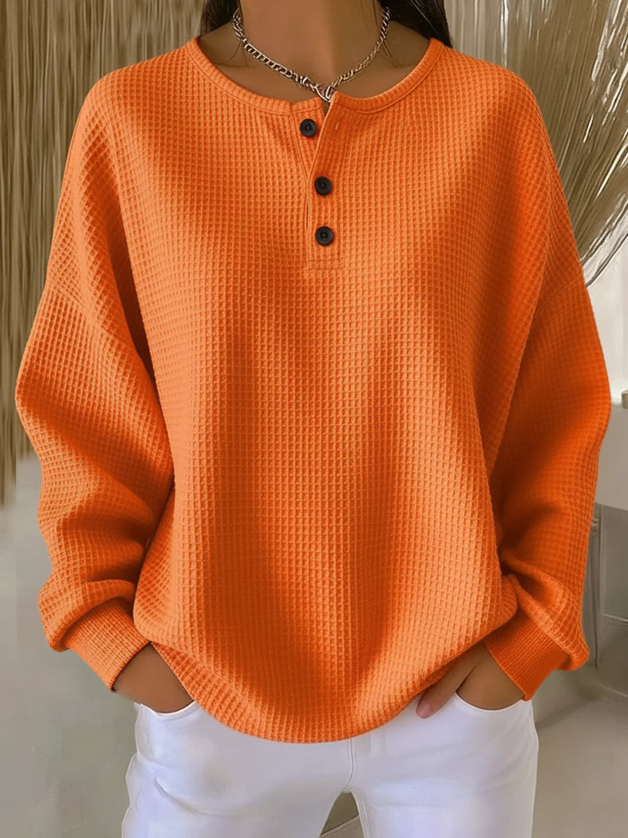 Milagros | Sudadera Henley Gofrada