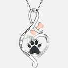 Collar Huella de Perro de la suerte con Corazón, Os y infinito - Colgante Siempre en mi Corazón 2