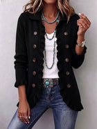 Camila | Chaqueta de Punto Negro con Volantes 1