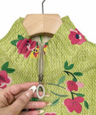 Constance™ | Cárdigan con Cierre y Estampado Floral Rosa sobre Verde Lima 3