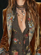 Marcelline | Vintage Floral Print Patchwork Blazer 3