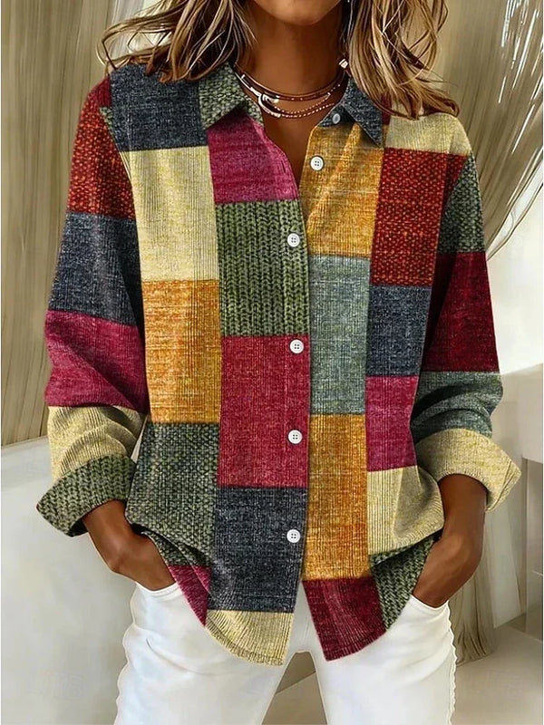 Andrea | Blusa Vintage con Estampado Patchwork