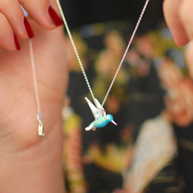 Collar Colibrí Émaillé en Plata de ley