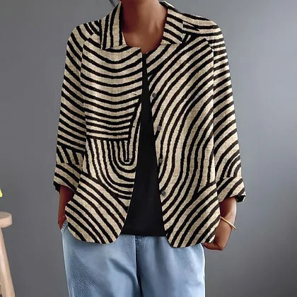 Renata | Blazer Rayado Abierto