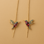 Aretes de colibrí con esmalte y zirconia 3