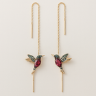 Aretes de colibrí con esmalte y zirconia 2