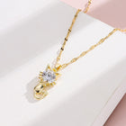 Collar Gato plaqué oro con zircon 2
