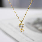 Collar Gato plaqué oro con zircon 3