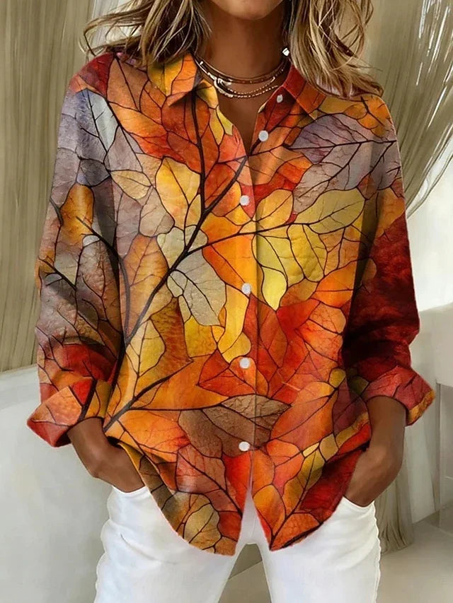 Luciana | Blusa Vintage con Estampado Botánico