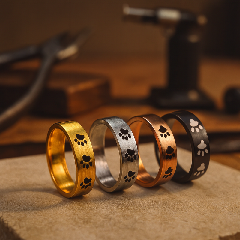 Anillo empreinte de Huella artisanale en Acero inoxidable