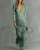 Chiara | Vestido Elegante con Mangas de Flecos 2