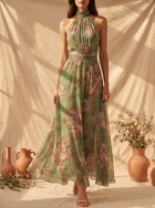 Lidia | Vestido Maxi Halter Floral Elegante 2