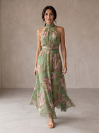 Lidia | Vestido Maxi Halter Floral Elegante 1