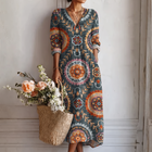 Elia™ | Vestido Midi Geométrico 1