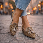 Dalia Mocasines con Borlas y Estampado Animal 1