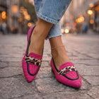 Fiorella Mocasines Fucsia con Estampado Leopardo 1