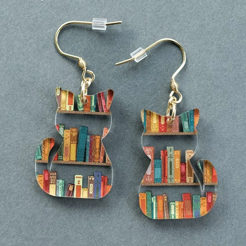 Aretes Gato Colorées vintage