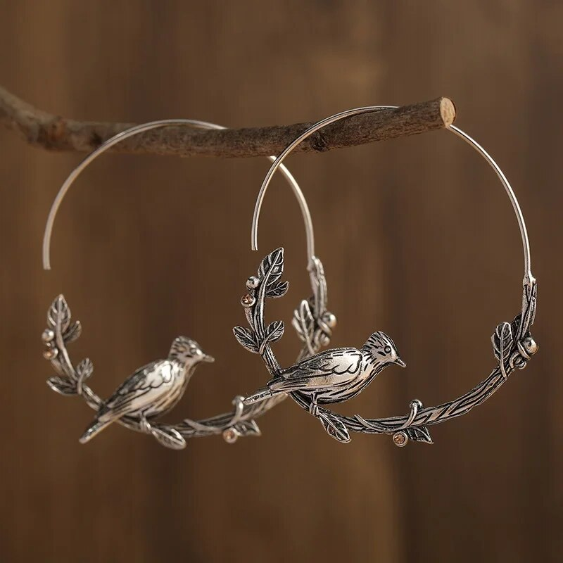 Aretes oiseau vintage