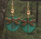 Aretes de libélula vintage dorados 1