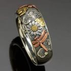 Anillo vintage de girasol y libélula 1