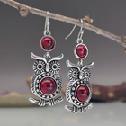 Aretes Búho Rojo vintage 1