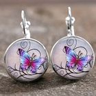 Aretes Mariposa vintage arrondies en cristal 1