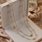 Mercedes - Collar Dorado Elegante con Perlas 1