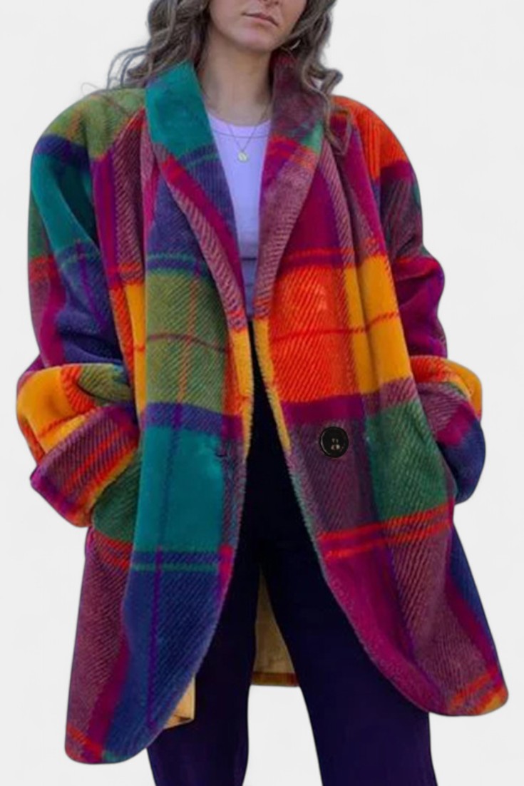 Ramona | Abrigo Oversize a Cuadros Llamativo