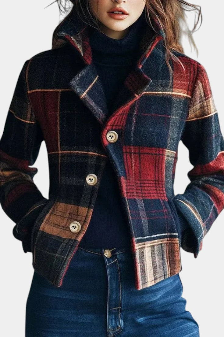 Emma | Chaqueta Corta a Cuadros Atemporal