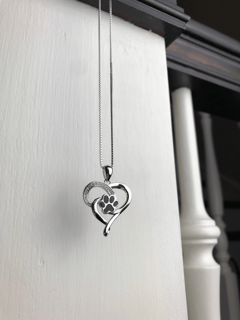 Collar Infini en Acero inoxidable con Corazón y Huella
