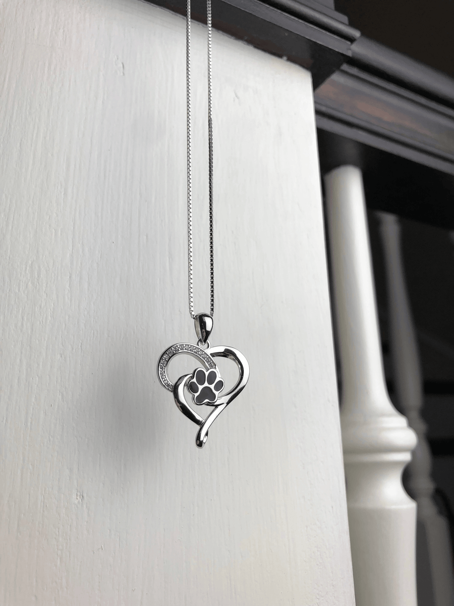 Collar Infini en Acero inoxidable con Corazón y Huella