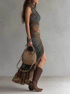 Marianna™ | Vestido largo asimétrico con estampado étnico y abertura lateral 2