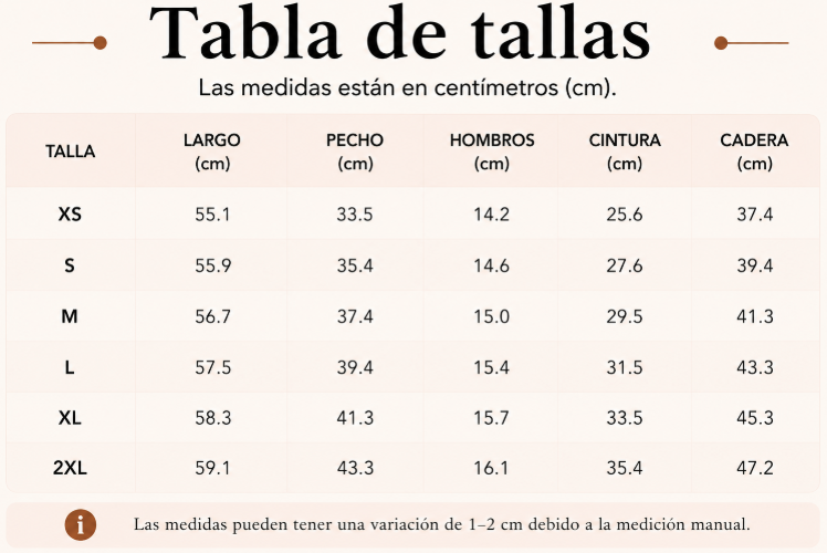 Guía de tallas
