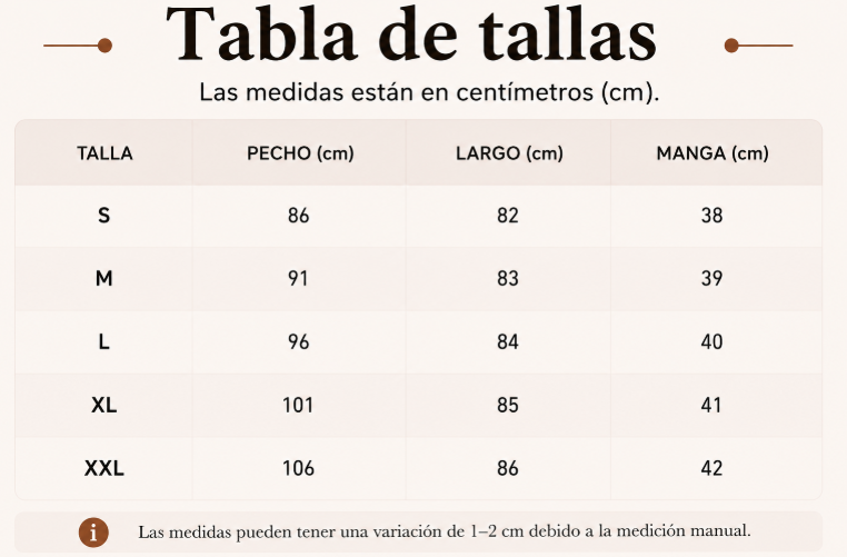 Guía de tallas