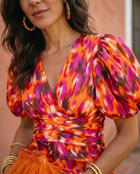 Carla™ | Vestido Midi Floral con Mangas Abullonadas 3