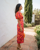 Carla™ | Vestido Midi Floral con Mangas Abullonadas 4