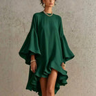Amelia Vestido Elegante con Volantes y Dobladillo Asimétrico 2