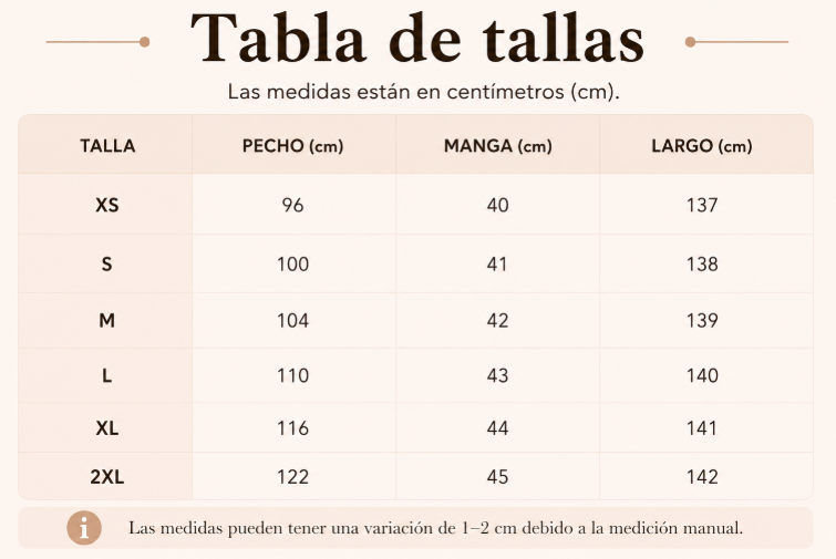 Guía de tallas